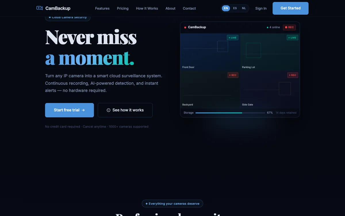 Cambackup — product screenshot