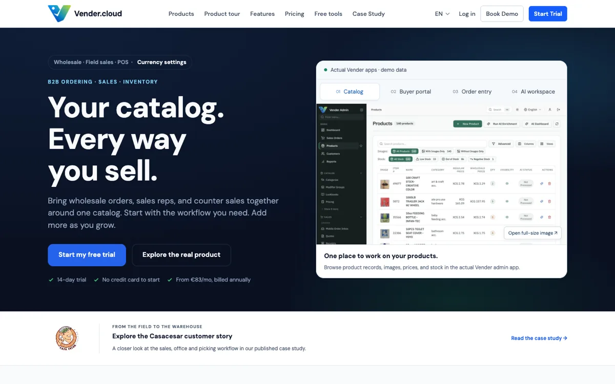 Vender.cloud — product screenshot